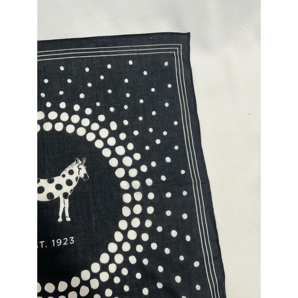 Echo Pocket Square Cotton 20x20 Donkey Print Preppy Cottagecore Handkerchief